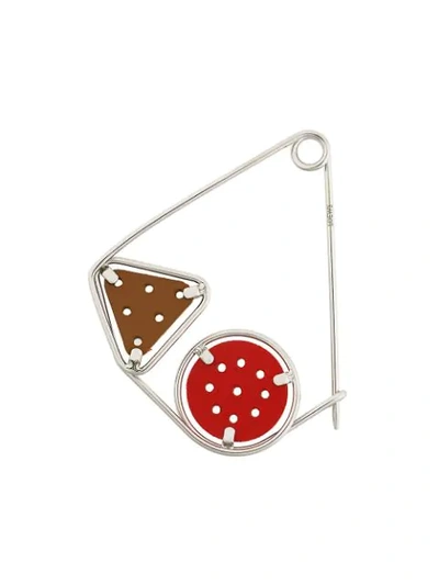 Loewe Meccano Metal Pin In Red Multi