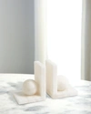 Global Views Alabaster Ball Bookends Pair