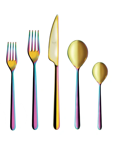 Mepra Linea Rainbow 5-piece Flatware Set In Multi