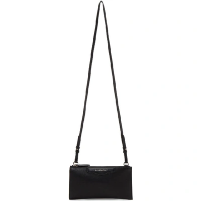 Givenchy Credit Card Leather Cross-body Bag In Black