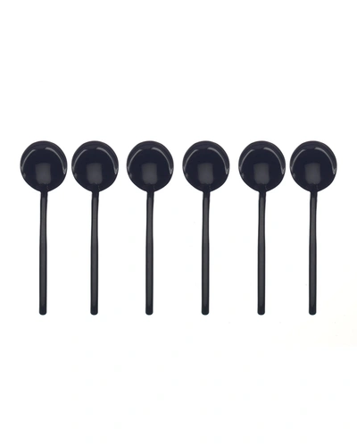 Mepra Due Oro Nero Espresso Spoons, Set Of 6 In Black