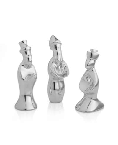 Nambe Three Wise Men Mini Nativity Set In Silver