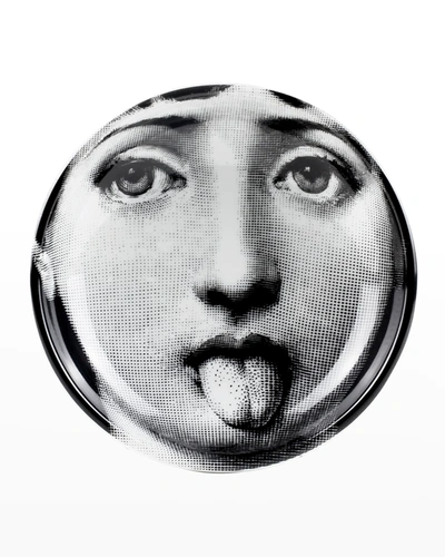 Fornasetti Round Ashtray Tema E Variazioni No. 324 In Black/white