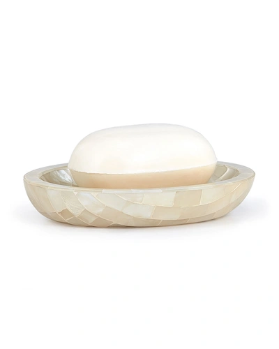 Labrazel White Agate Soap Dish In Opalescent Ivory