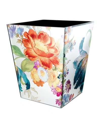 Mackenzie-childs Flower Market Reflections Waste Basket In Multi