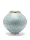 Aerin Calinda Moon 10kt Gilded Ceramic Vase In Blue Gold