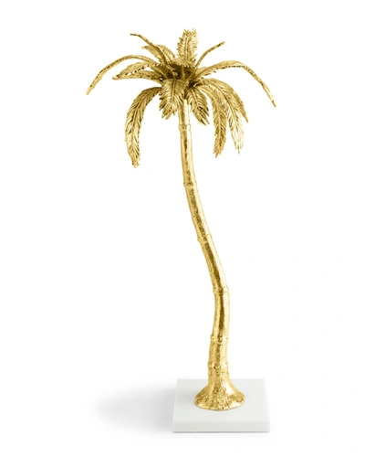 Michael Aram Palm Large Candleholder In Gold