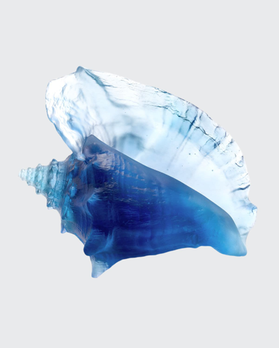 Daum Coral Sea Large Conch Shell In Blue