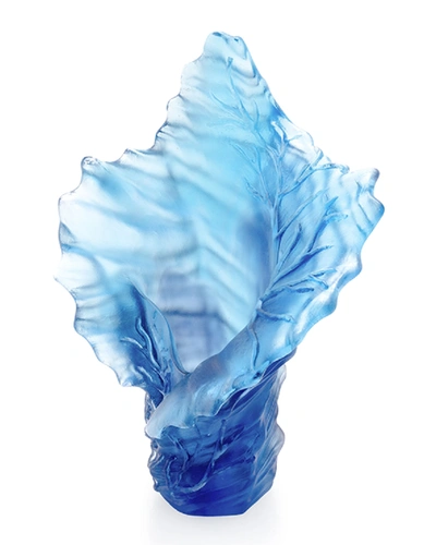 Daum Coral Sea Medium Vase In Blue