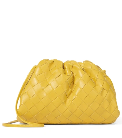 Bottega Veneta The Intrecciato Mini Pouch Crossbody Bag In Light Yellow