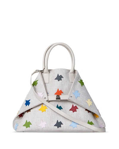 Akris Ai Medium Multicolored Star-patch Shoulder Bag