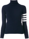 Thom Browne Striped Turtleneck Sweater In Blue