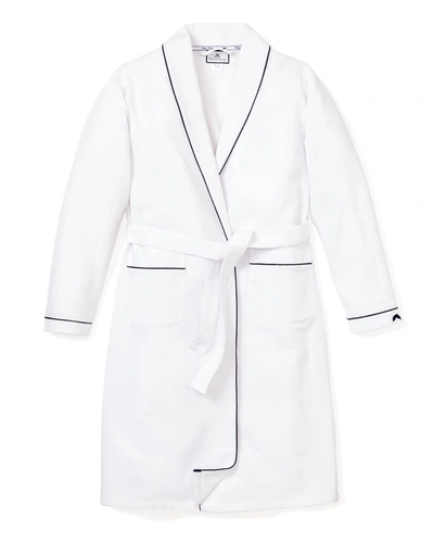 Petite Plume Kids' Little Boy's & Boy's Piped Flannel Robe In White