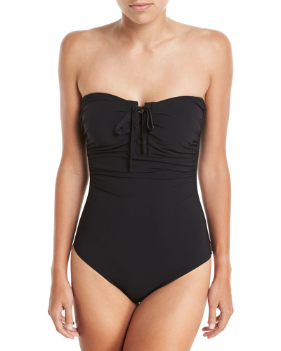 Shan Picasso Bandeau One-piece Swimsuit In Black