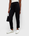 Majestic Drawstring French Terry Pants With Rolled Hem In 002 Noir