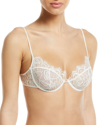 Kiki De Montparnasse Coquette Sheer Lace Demi Bra In Ivory