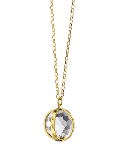 Monica Rich Kosann 18k Yellow Gold Large Carpe Diem Charm Necklace With Faceted Rock Crystal, 30"l