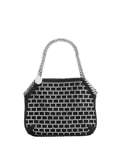 Stella Mccartney Mini Crystal Stud Shoulder Bag In Black