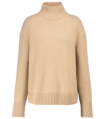 Loro Piana Baby Cashmere Cable-knit Detail Turtleneck In Beige
