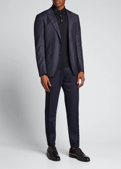 Ermenegildo Zegna Men's Plaid Wool Sport Jacket In Blue