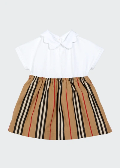 Burberry Kids' Girl's Janine Icon Stripe Bodysuit. Size 1-18 Months In White