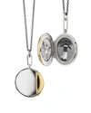 Monica Rich Kosann Silver & 18k Yellow Gold Round Locket Necklace, 32" In Multi