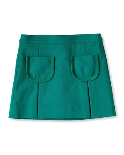 Classic Prep Childrenswear Kids' Girl's Cara Pleated Front Pocket Skirt In Cadium Green