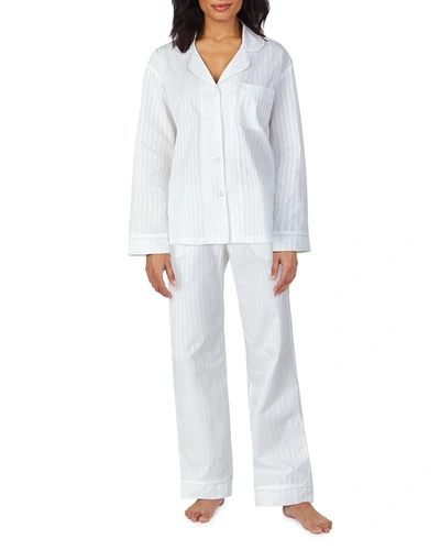 Bedhead Pajamas 3d Striped Long-sleeve Cotton Pajama Set In White