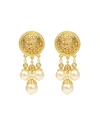 Ben-amun Pearly Dangle Clip Earrings In Gold