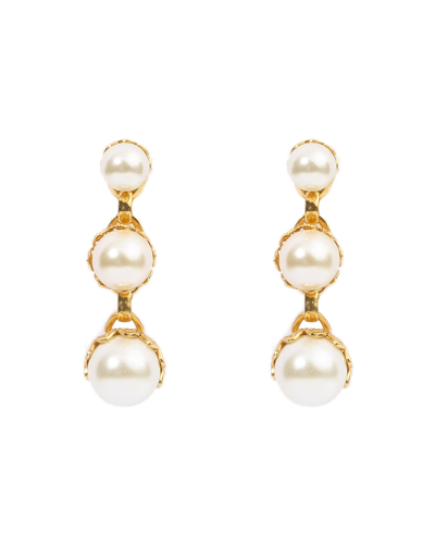 Ben-amun Pearly 3-drop Earrings In Gold