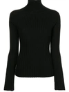 Loulou Studio Ribbed-knit High-neck Sweater In Black