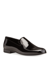 Giorgio Armani Men's Patent Formal Slip-ons In Black