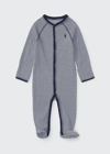 Polo Ralph Lauren Babies' Yarn-dyed Cotton Footie Coverall In Refined Navy Multi
