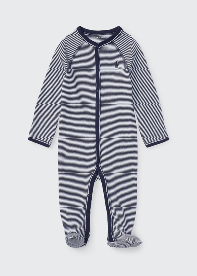 Polo Ralph Lauren Babies' Yarn-dyed Cotton Footie Coverall In Refined Navy Multi