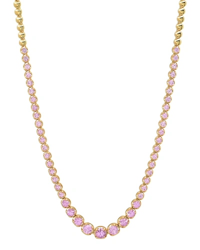 Jennifer Meyer 18k Yellow Gold Graduated Pink Sapphire Tennis Necklace