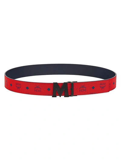 Mcm Claus Reversible Cut-to-size Logo Belt In Black