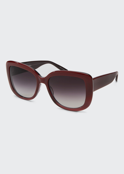 Barton Perreira Choupette Oversized Square Acetate Sunglasses, Wine