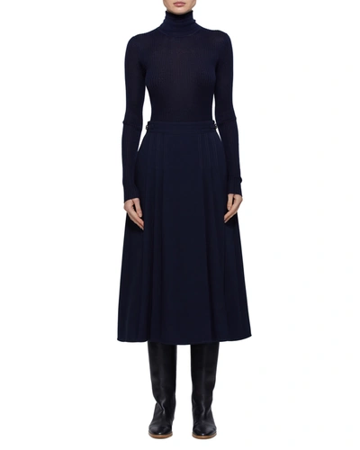 Gabriela Hearst Borris Paneled Cable-knit Cashmere Midi Dress In Black