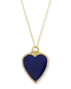 Jennifer Meyer 18k Lapis Heart Necklace With Diamonds In Gold