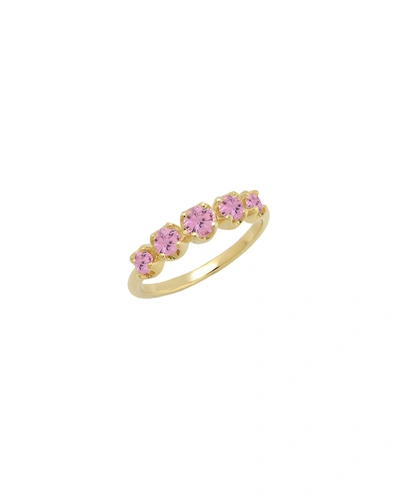 Jennifer Meyer Graduated Stone Ring In Pink Sapphires In Ylwgold
