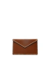 Valentino Garavani Rockstud Large Envelope Clutch Bag In Saddle