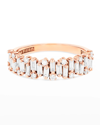 Suzanne Kalan 18k Diamond Shimmer Collection Half-band Ring In Rose Gold