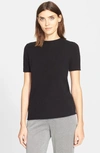 Theory Cap-sleeve Silk Georgette Top In Black