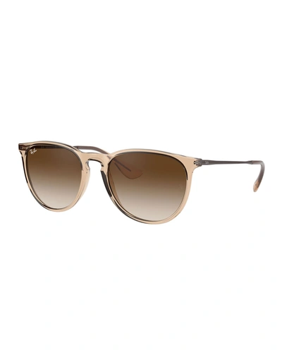 Ray Ban Round Propionate Sunglasses In Brown