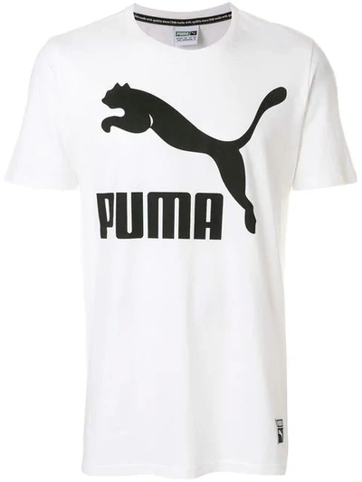 Puma Archive Logo Cotton Jersey T-shirt In White