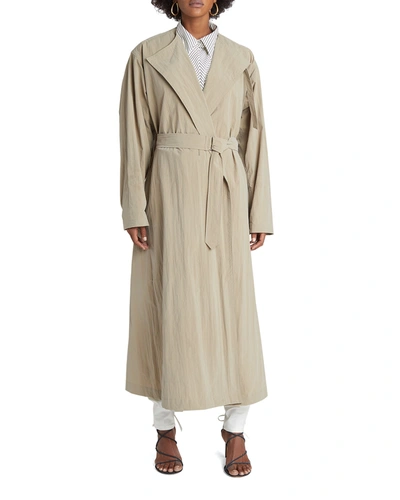 Isabel Marant Nylon Belted Trench Coat In Beige