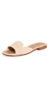 Carrie Forbes Cuadro Raffia Flat Slide Sandals In Natural