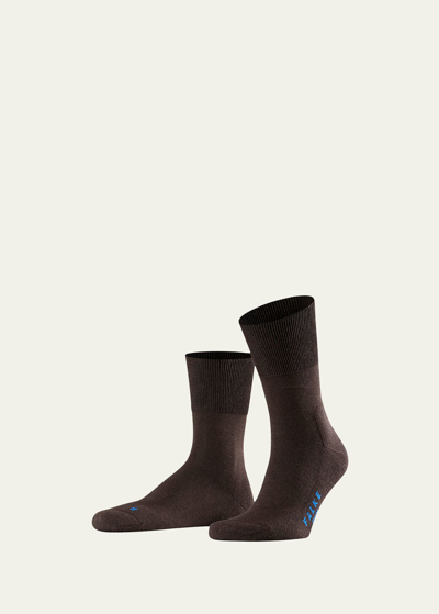 Falke Men's Run Plush-sole Socks In Dark Brown