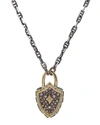 Armenta Women's Old World Sterling Silver, 18k Yellow Gold, Tourmaline & Diamond Shield Pendant Necklace