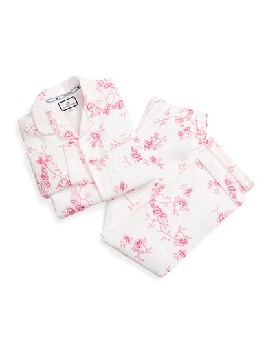 Petite Plume Girls' English Rose Pajama Set - Baby, Little Kid, Big Kid In White